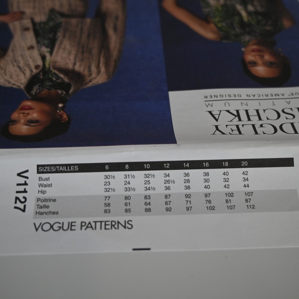 Platinum Vogue 1127 Sewing Pattern Misses 14-20 Uncut Factory Folded - Picture 6 of 6